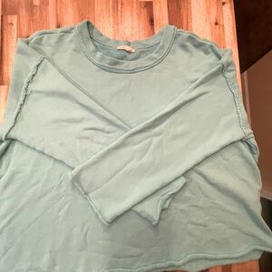 Eileen Fisher High Crew Neck Box Sweatshirt Size L Organic Cotton